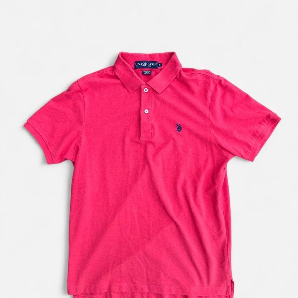 USPA Pink Polo Shirt Size S | Y2K